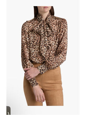 Generation Love Veralli Leo Bow Tie Leopard Blouse